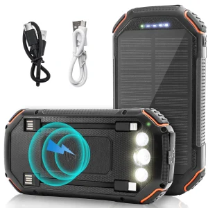Solar Power Bank with Wireless Charging